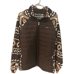 Lauren Active Ralph Lauren 3X Aztec Print Fleece Puffer Jacket Womens